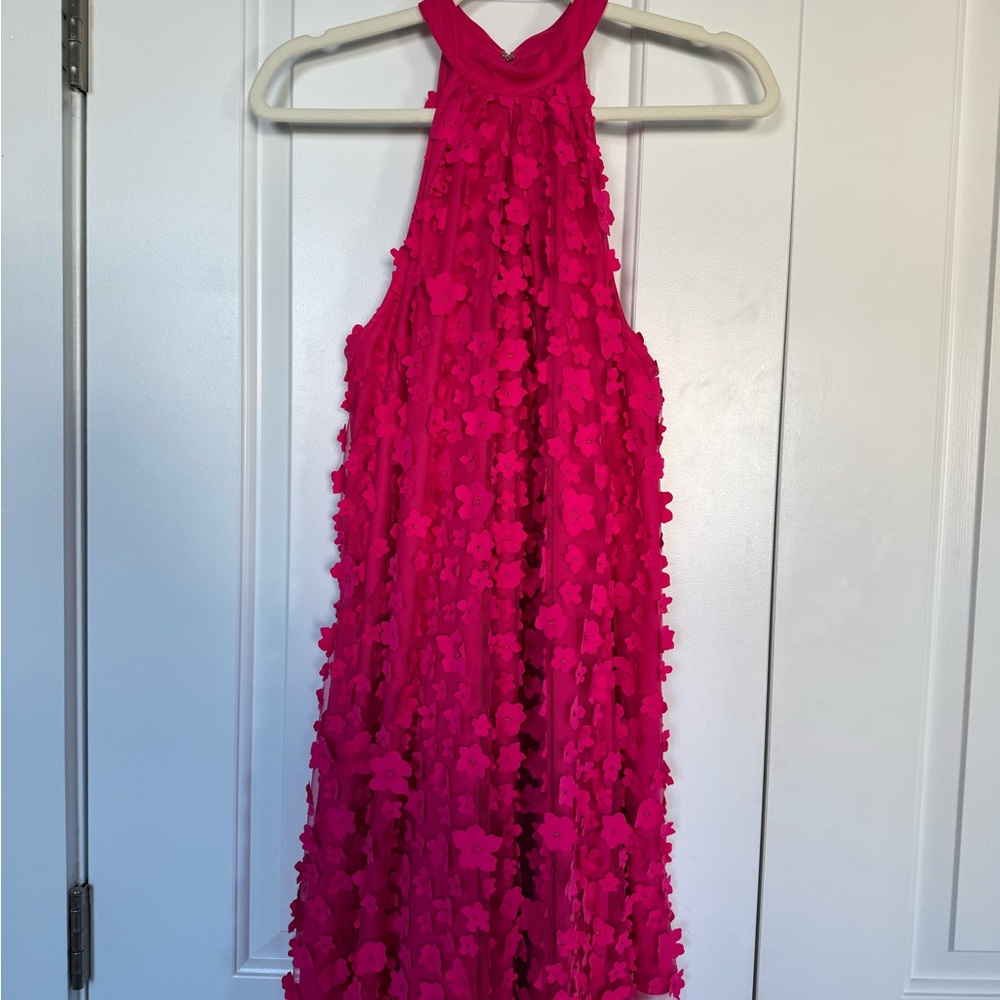 Eva Franco Vibrant Pink Floral Mini Dress